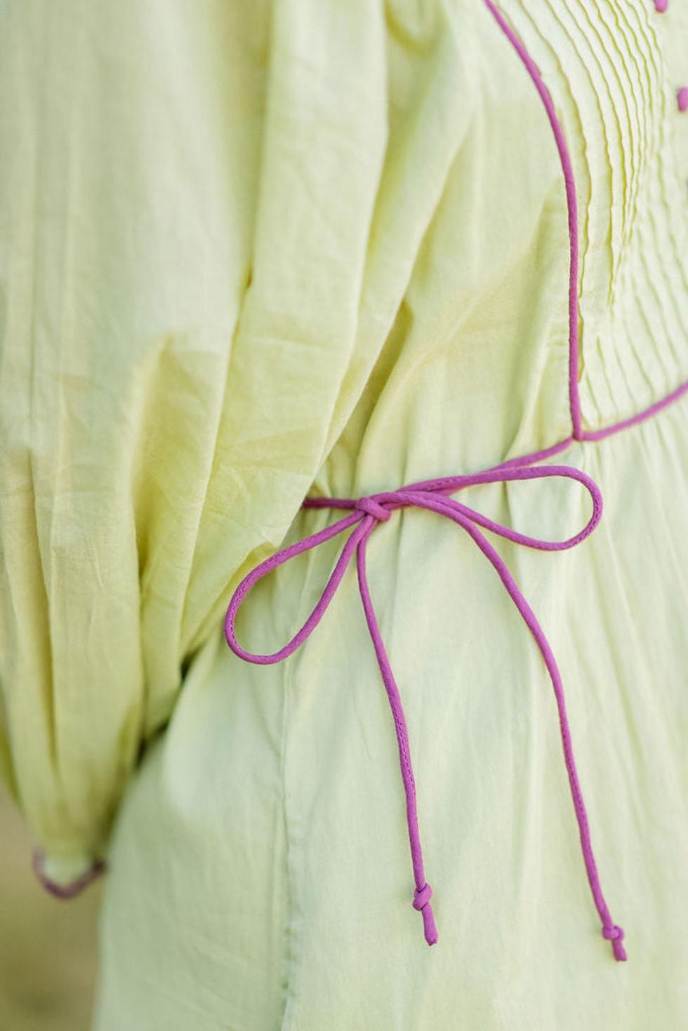 Mallie Dress in Chartreuse