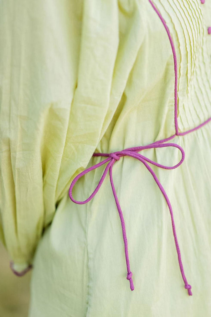 Mallie Dress in Chartreuse