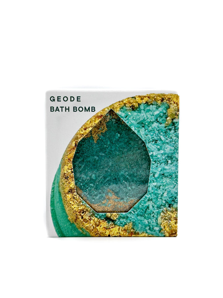 🎄 Holiday ⭐ Crystal Geode Bath Bomb - Emerald, Green + Gold