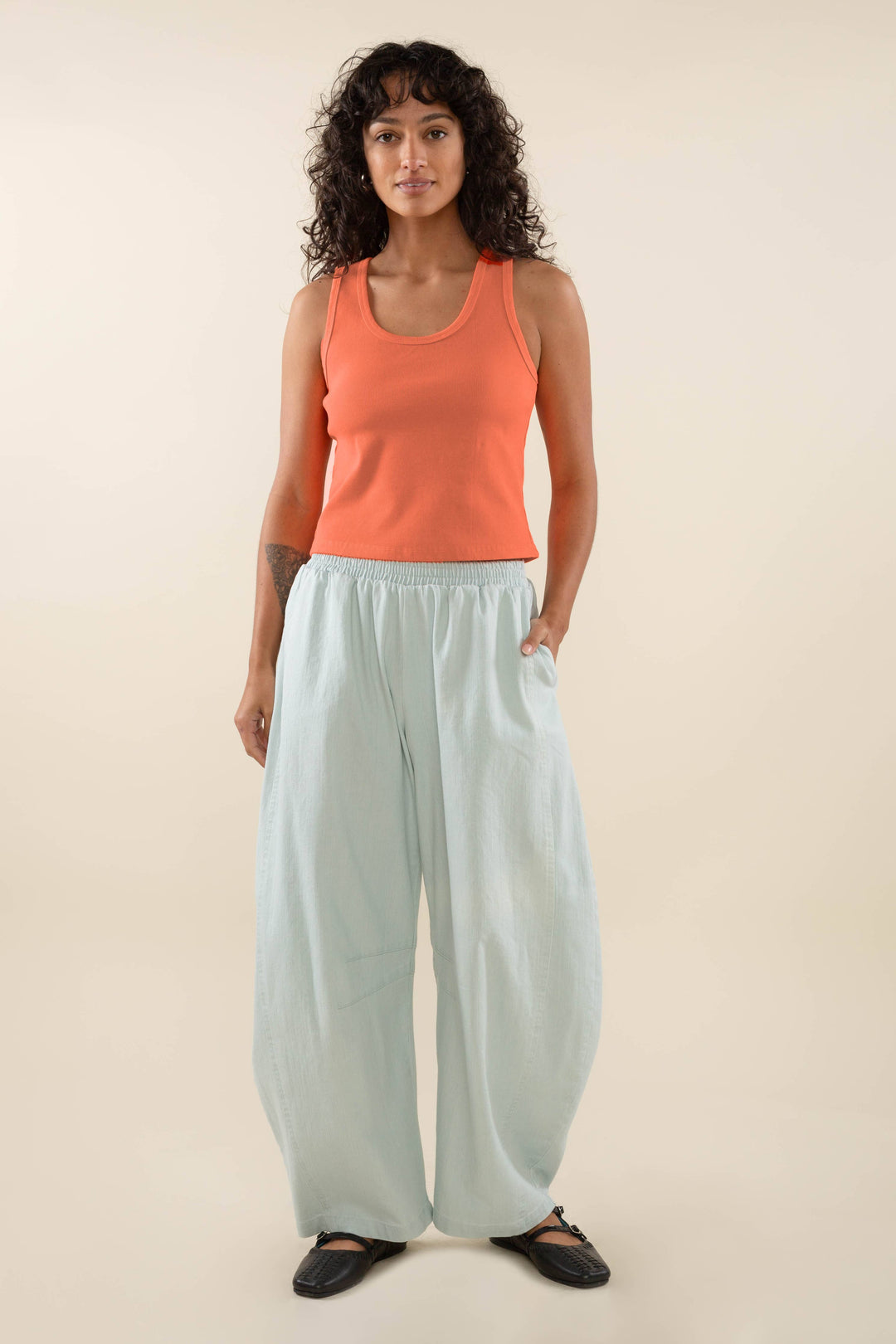 Hudson Bleached Heavyweight Denim Barrel Pant