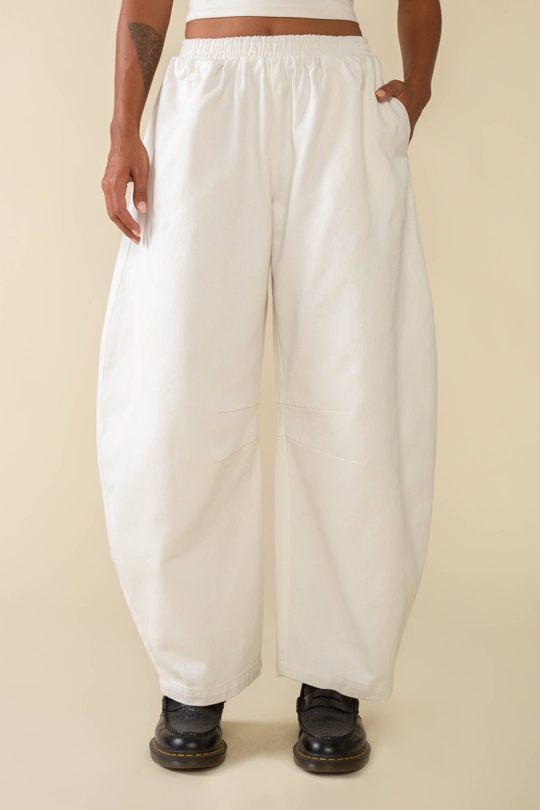 York Heavyweight Bull Denim Barrel Pant - dark wash