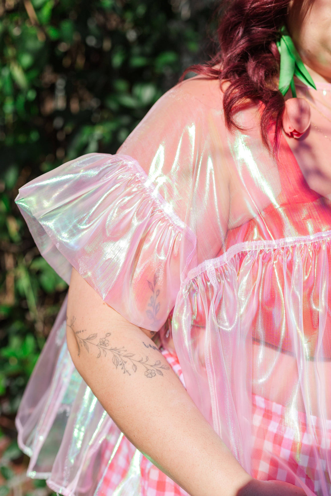 Mushroom Top in Pink Metallic