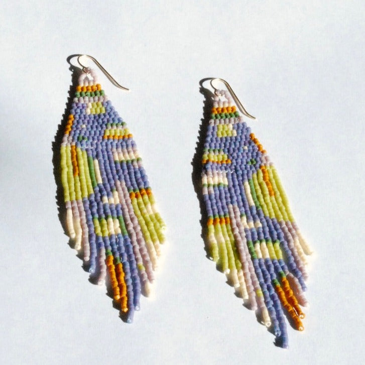Patchwork Beaded Earrings (3 Colorways)