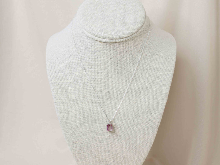 Fire Quartz Pendant Necklace - 9x7 Emerald