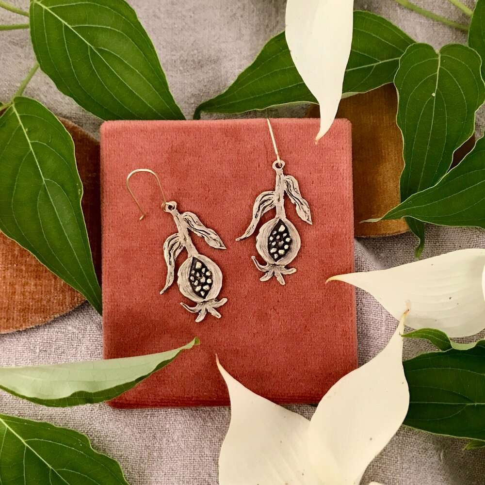 Pomegranate earrings