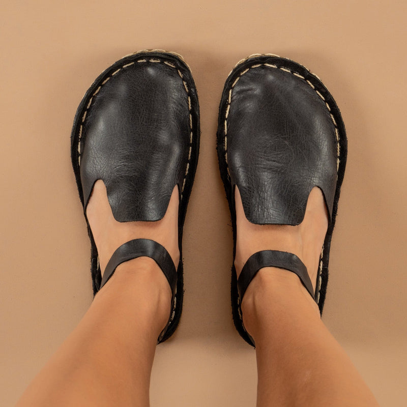 Black Closed Toe Barefoot Sandals