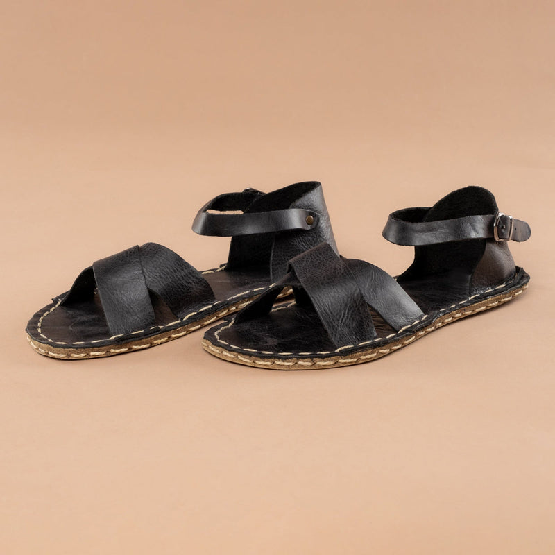 Black Criss-Cross Barefoot Sandals