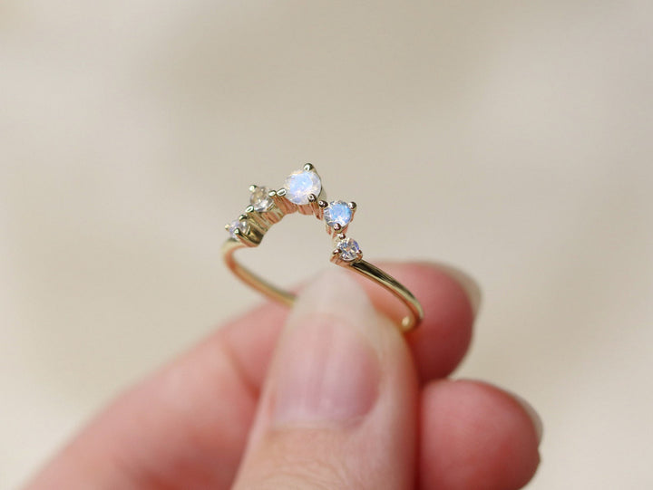 Sun and Moon Artemis Crown Ring Set - 10x8 Oval
