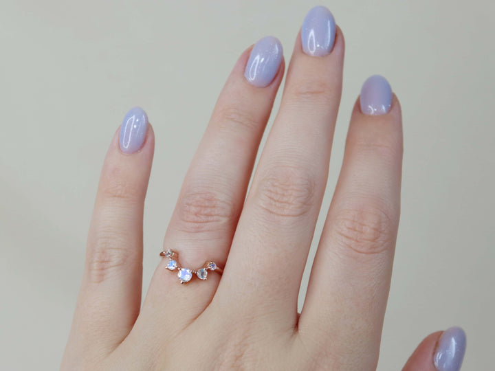 Sun and Moon Artemis Crown Ring Set - 10x8 Oval