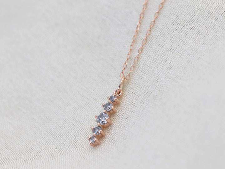 Artemis Pendant Necklace - Salt and Pepper Diamonds