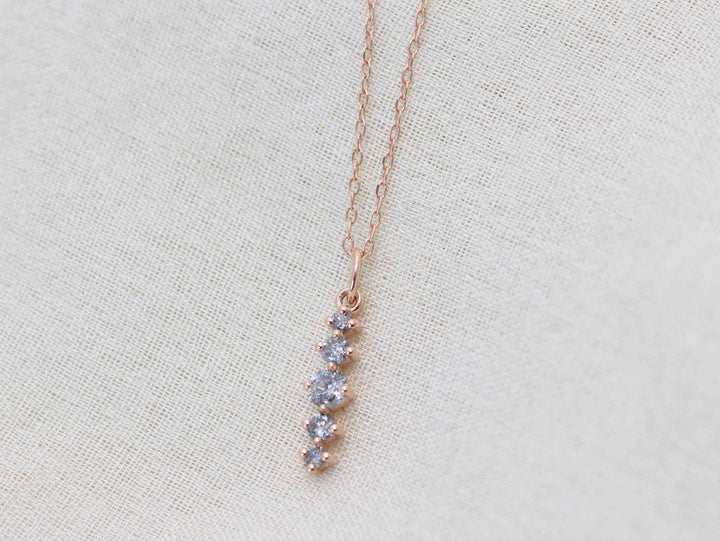 Artemis Pendant Necklace - Salt and Pepper Diamonds