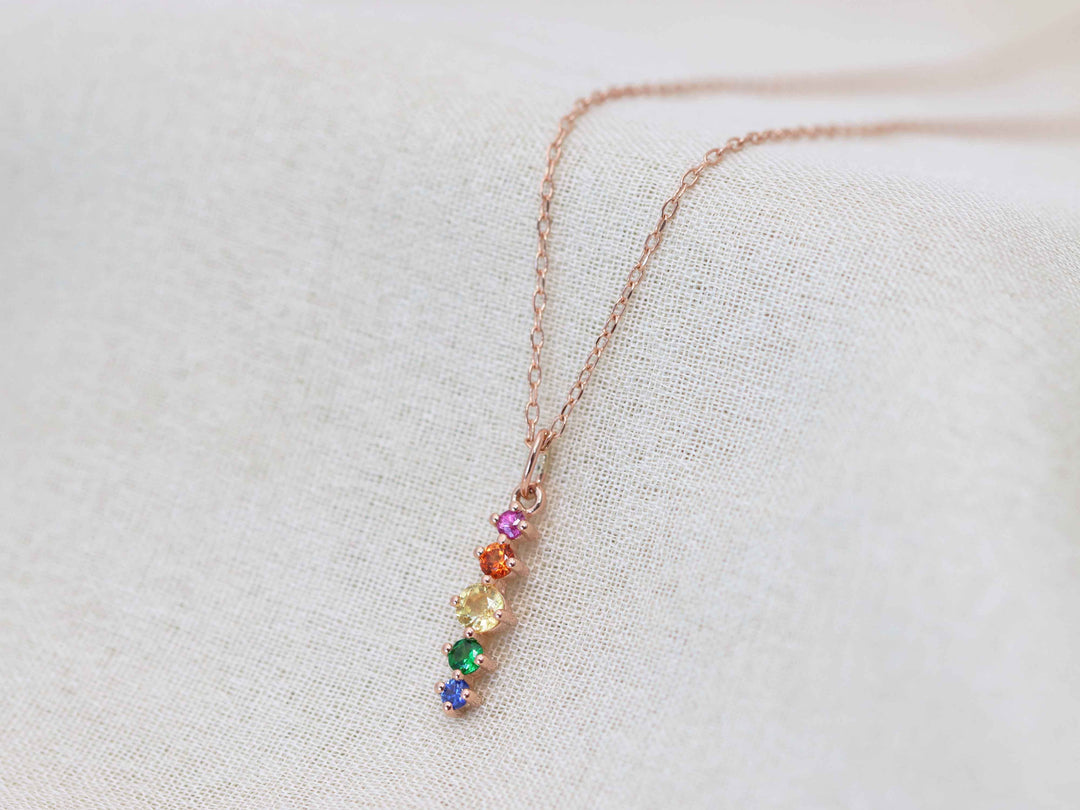 Artemis Pendant Necklace - Rainbow Sapphires