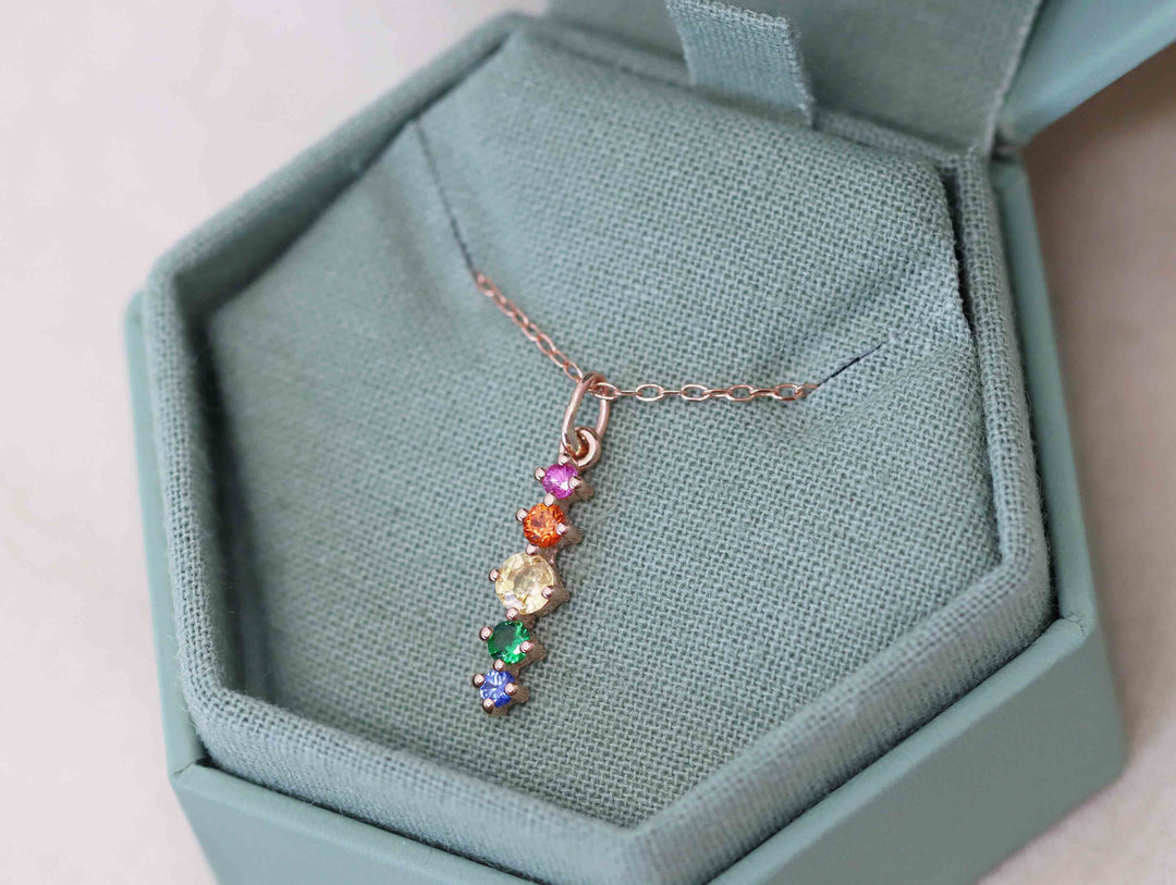 Artemis Pendant Necklace - Rainbow Sapphires