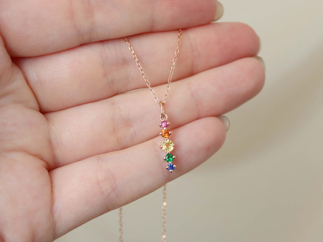 Artemis Pendant Necklace - Rainbow Sapphires