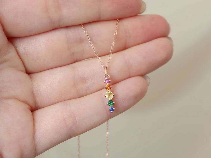 Artemis Pendant Necklace - Rainbow Sapphires