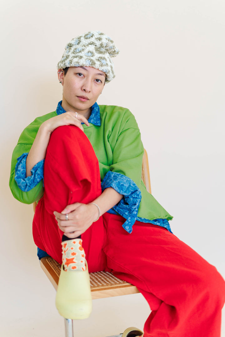 Cherry Linen Mid Easy Pant