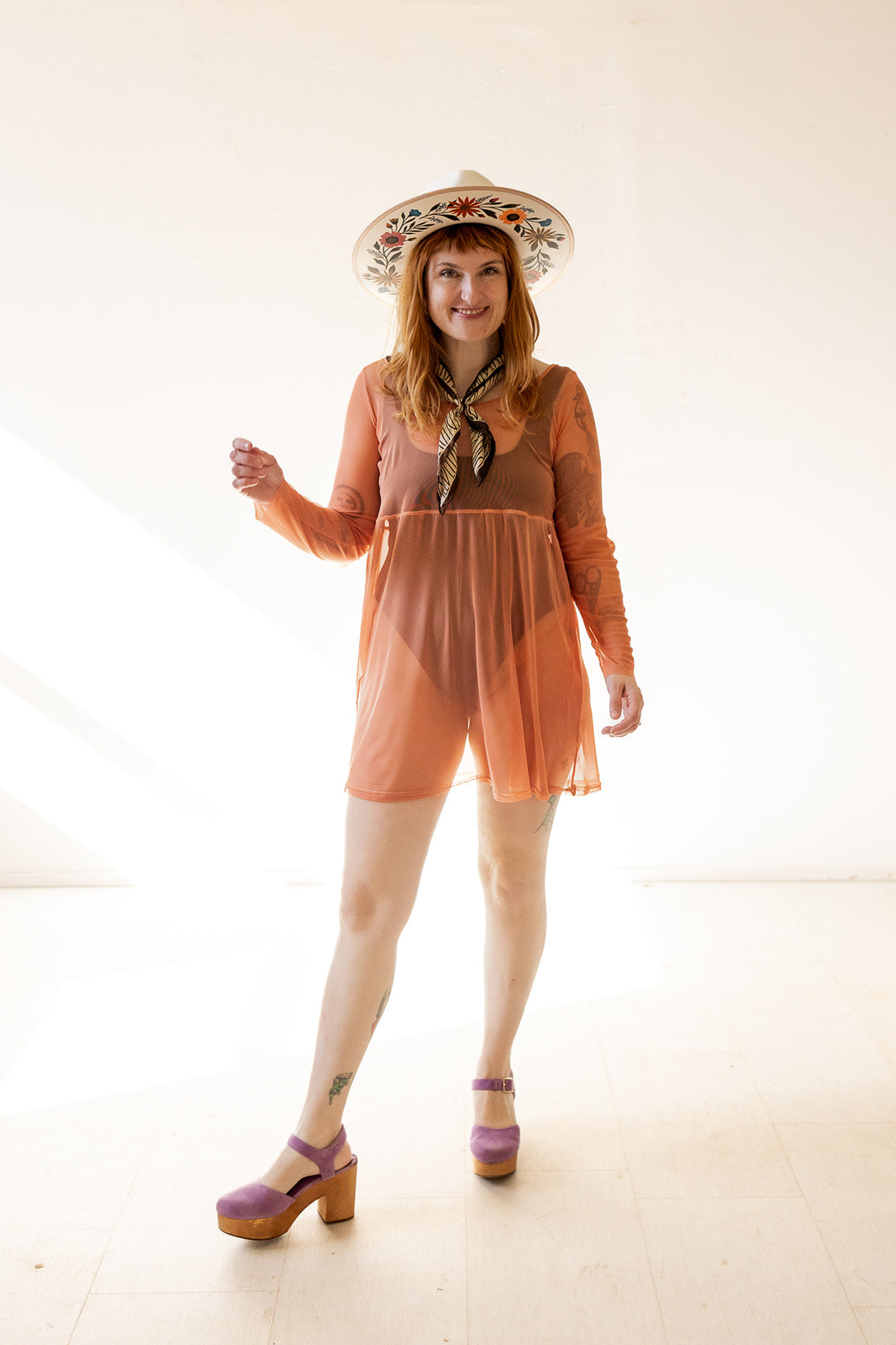Megumi Mini Dress in Desert Coral