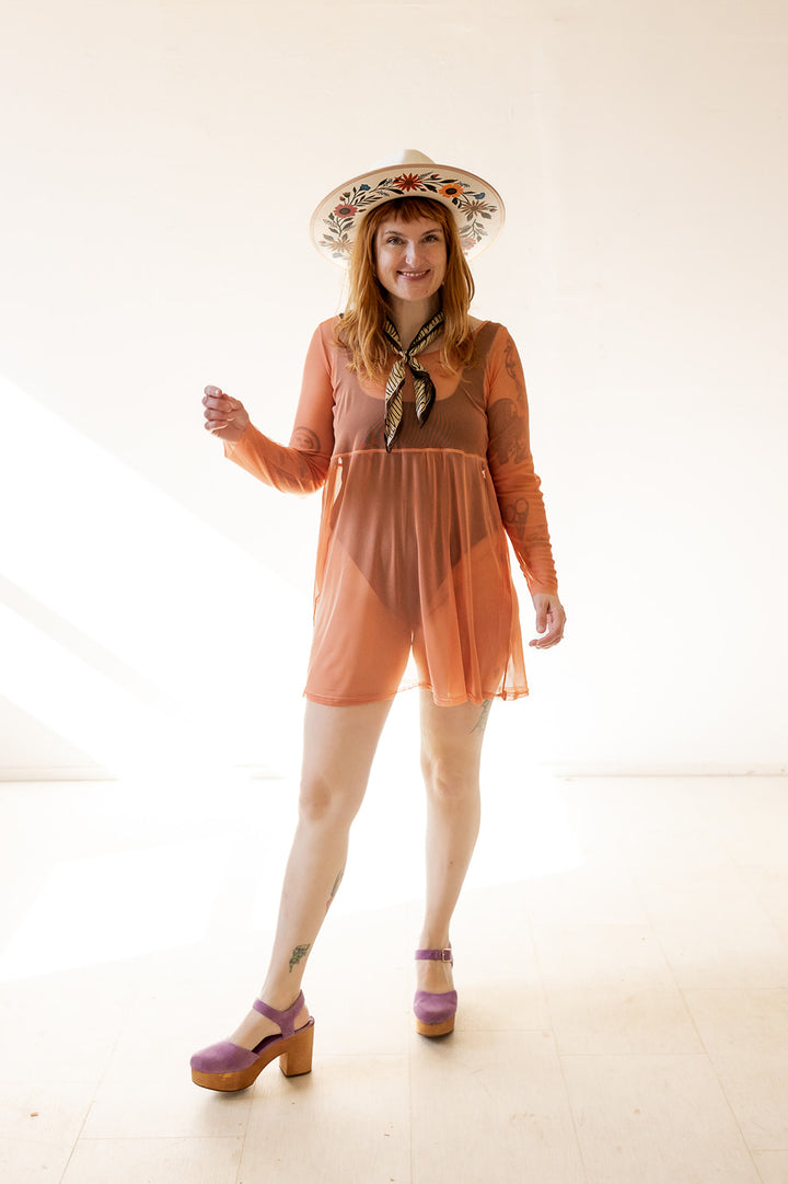 Megumi Mini Dress in Desert Coral