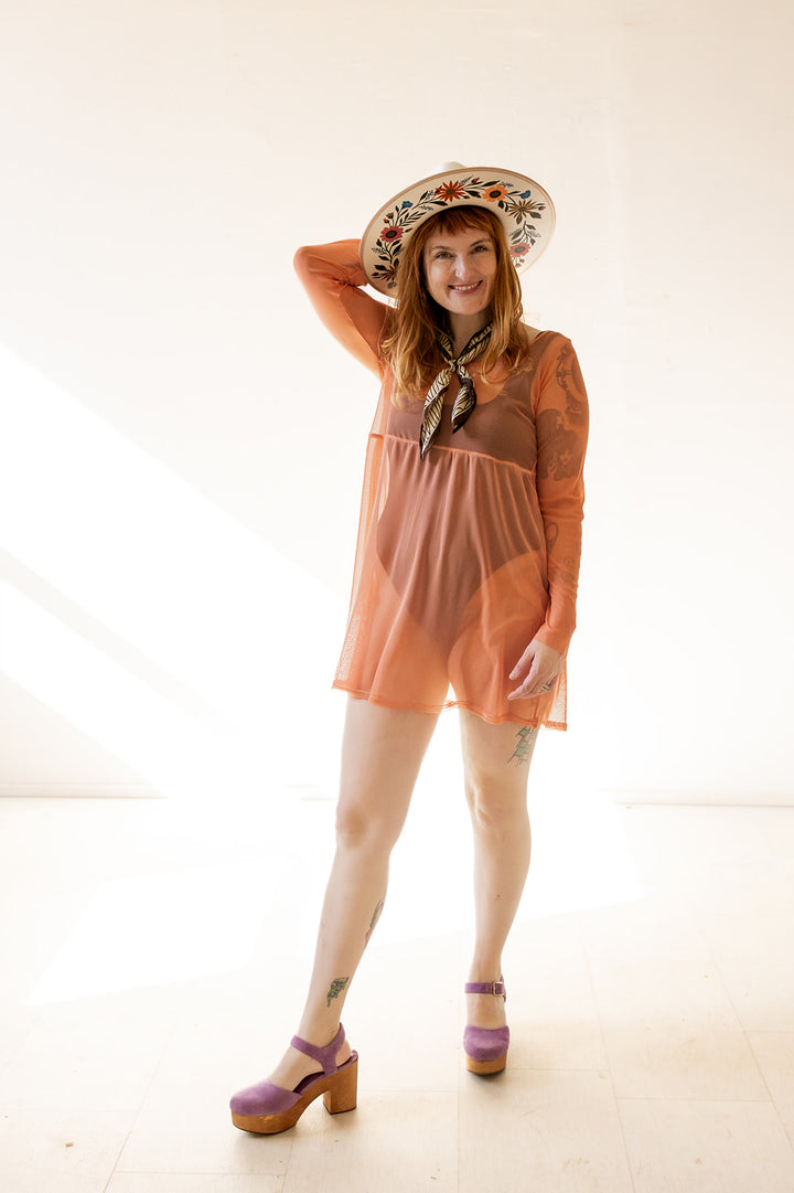 Megumi Mini Dress in Desert Coral