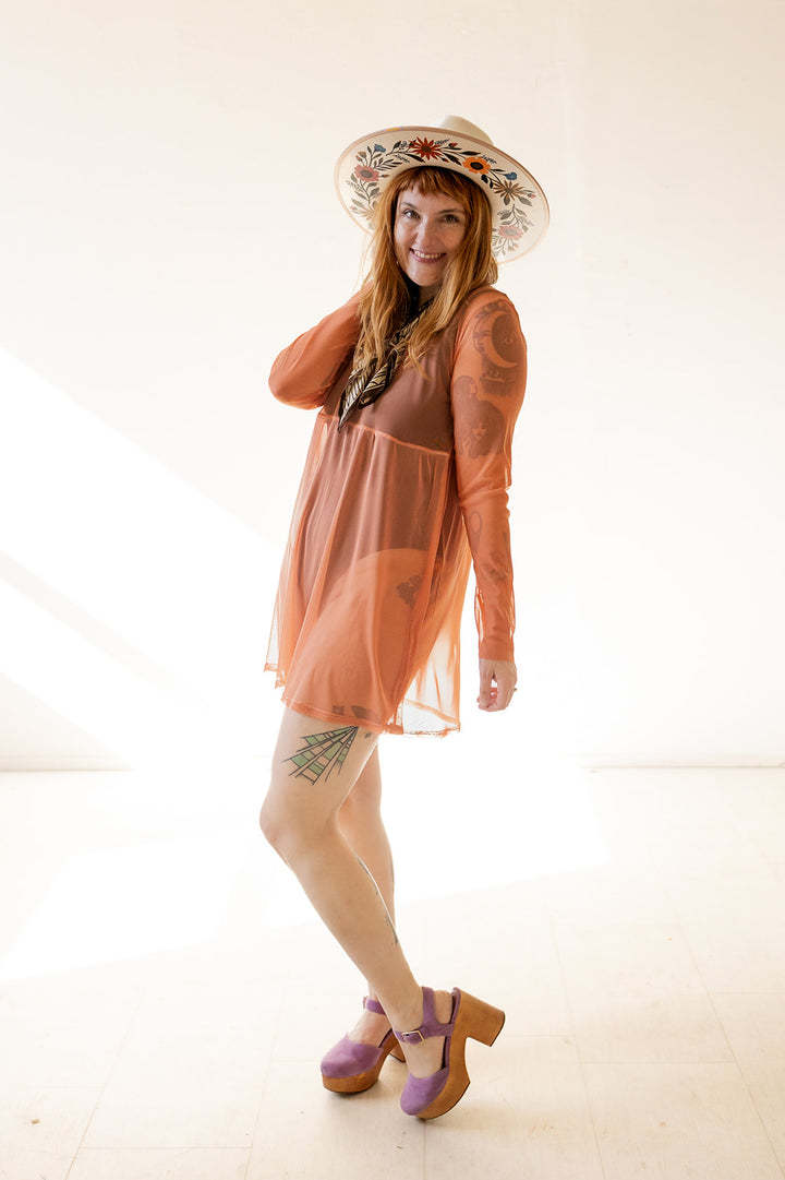 Megumi Mini Dress in Desert Coral