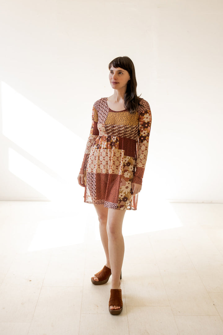 Megumi Mini Dress in Quilt