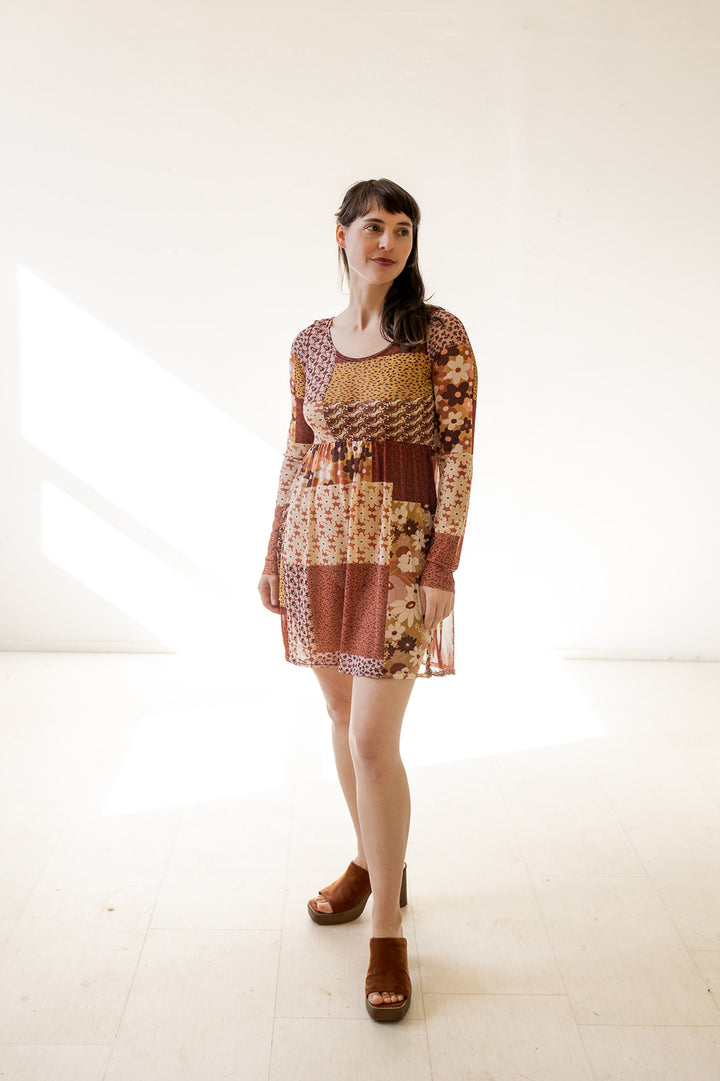 Megumi Mini Dress in Quilt