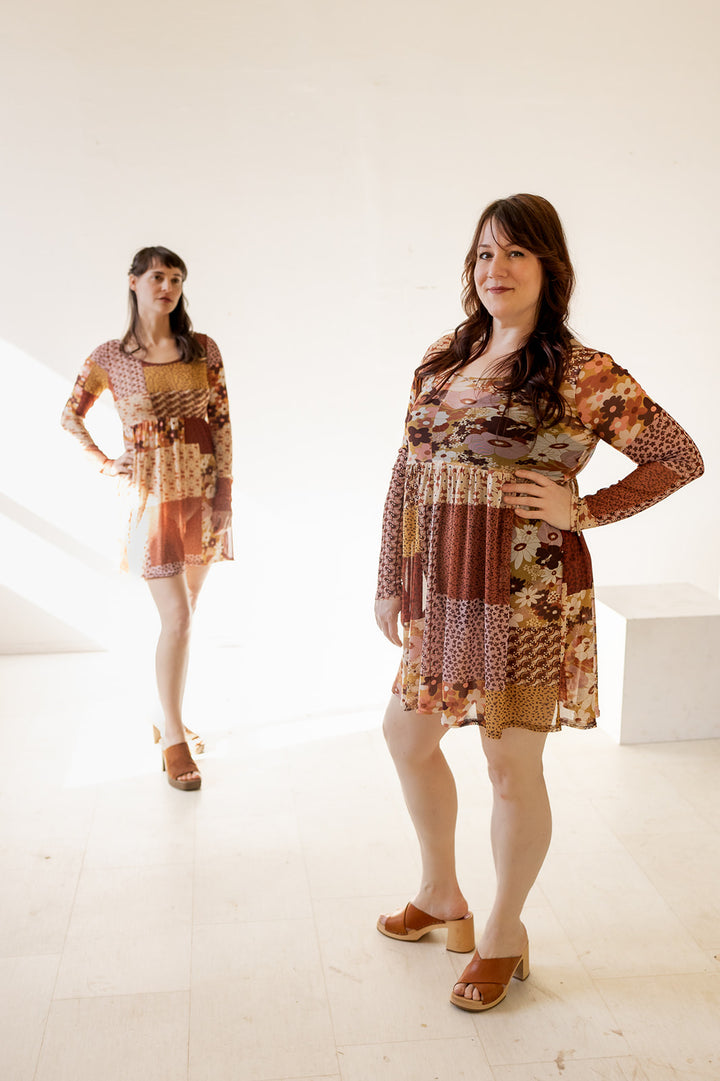 Megumi Mini Dress in Quilt