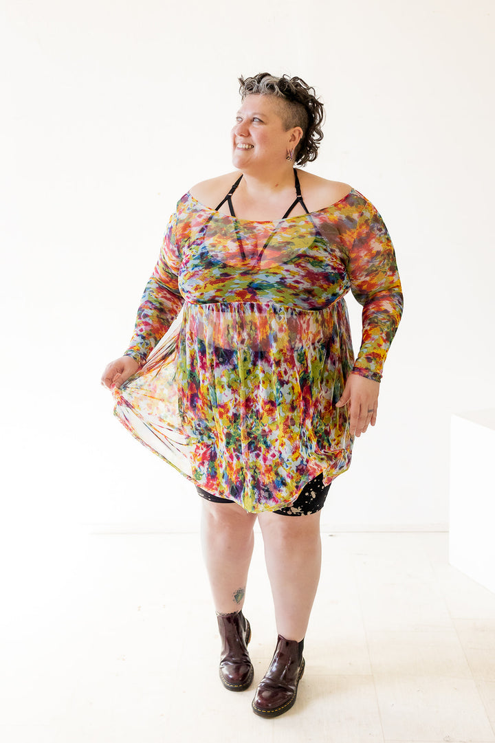 Megumi Mini Dress in Floral Watercolor