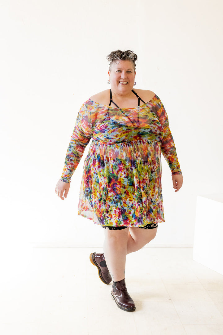 Megumi Mini Dress in Floral Watercolor