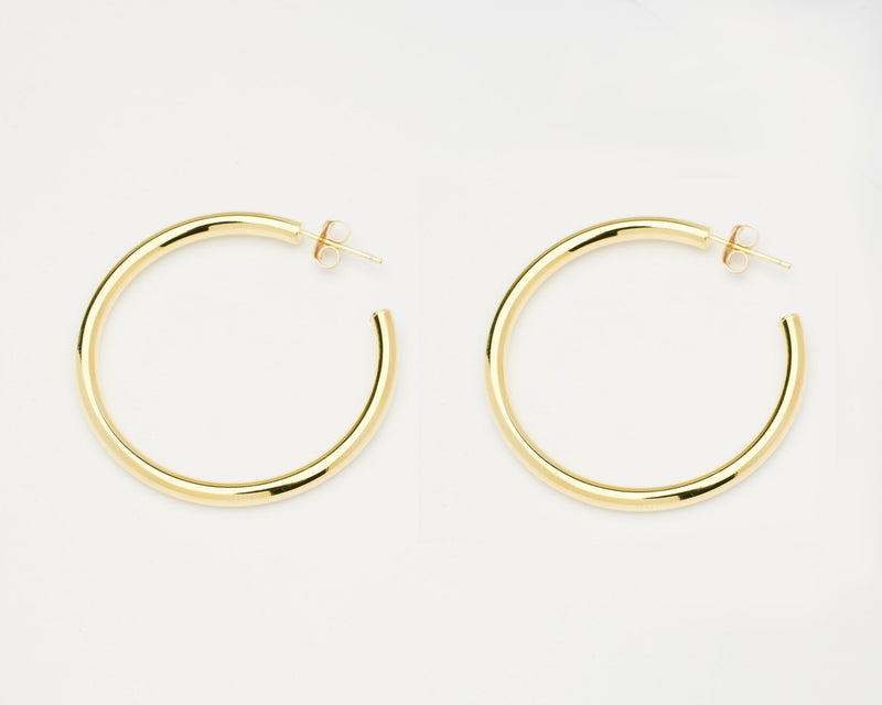 Amor Gold Hoop Post Earrings