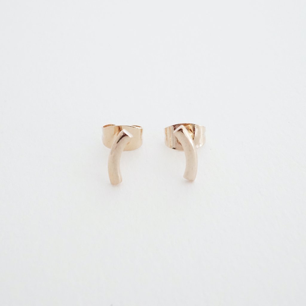 Tiny Arc Stud Earrings - Final Sale