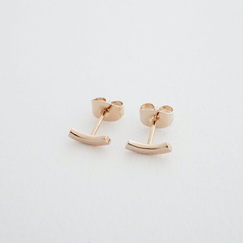 Tiny Arc Stud Earrings - Final Sale