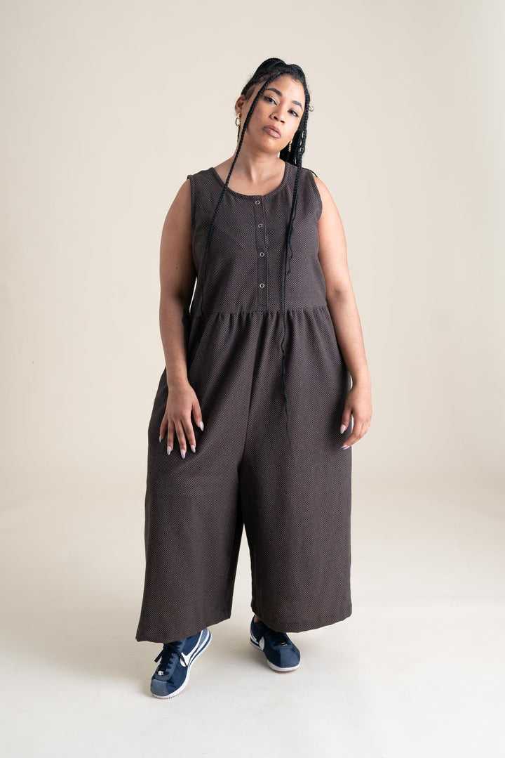Backyard Jumpsuit in Espresso Dot