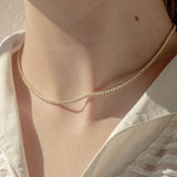 Aurora Thin Gold Tennis Necklace