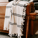 Taylor Turkish Throw Blanket - Three Stripe