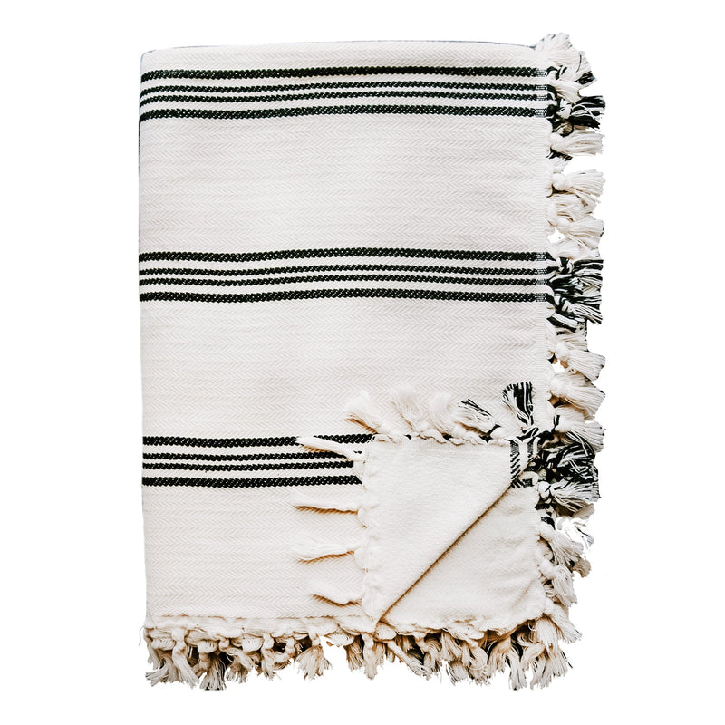 Henley Turkish Throw Blanket - Four Stripe