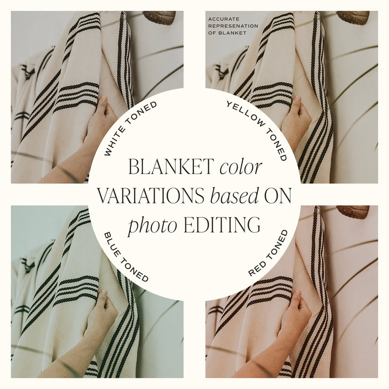 Taylor Turkish Throw Blanket - Three Stripe