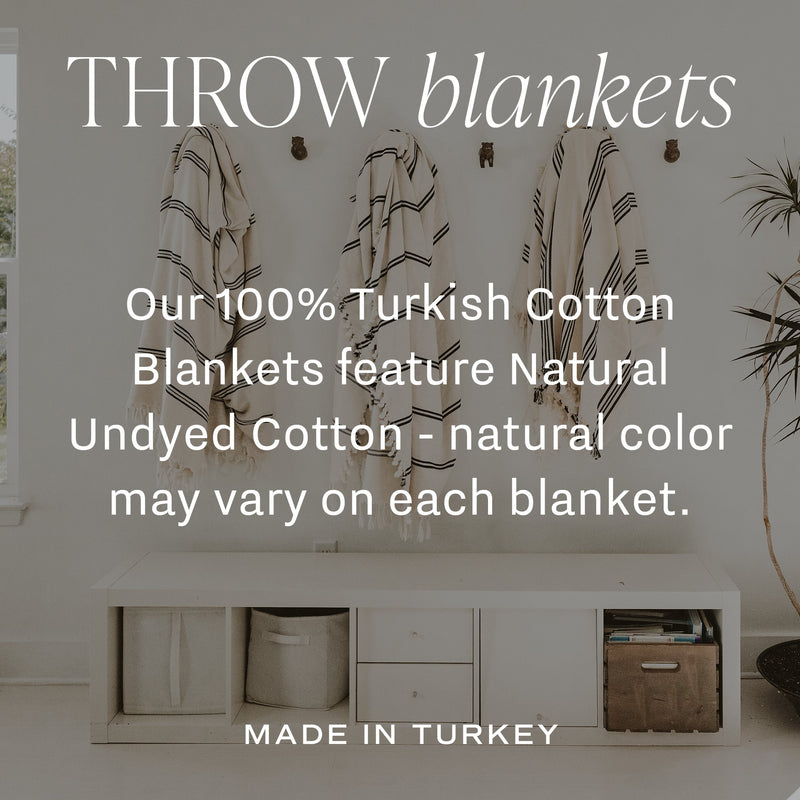 Taylor Turkish Throw Blanket - Three Stripe