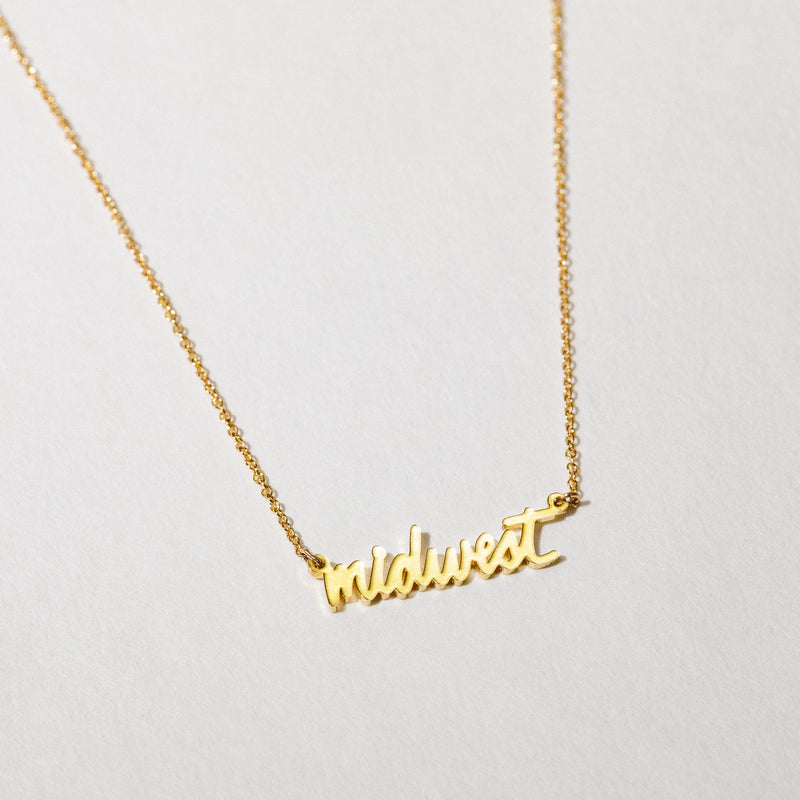 Midwest Script Necklace