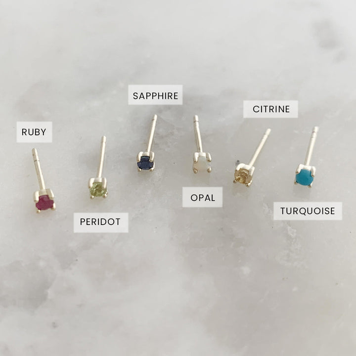 Tiny Birthstone Studs