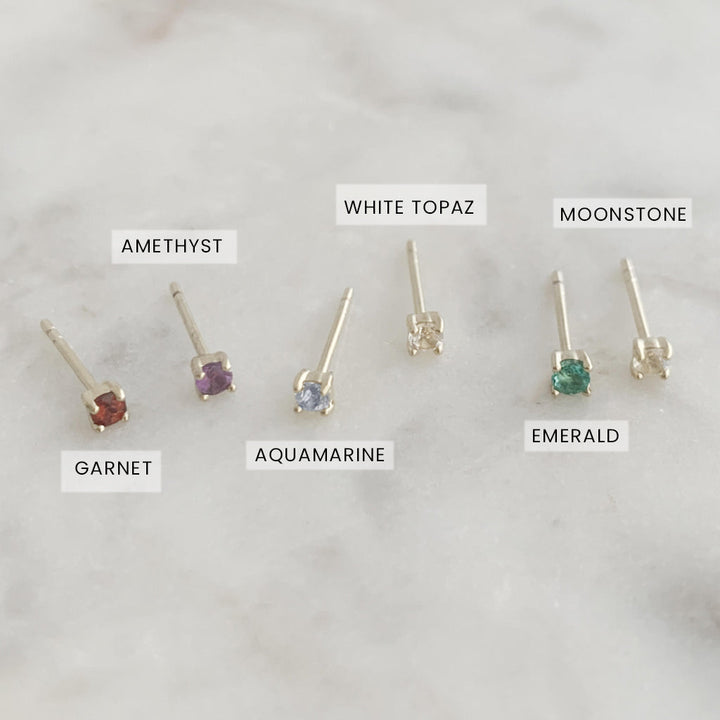 Tiny Birthstone Studs