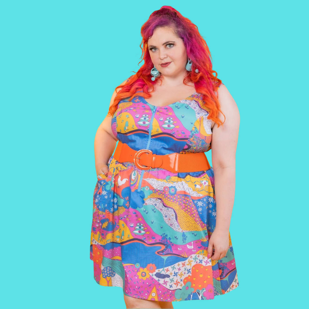 periwinkle fit and flare dress Hydrangea Blue Pastel Polka Dot Dress for Spring bows & sequins