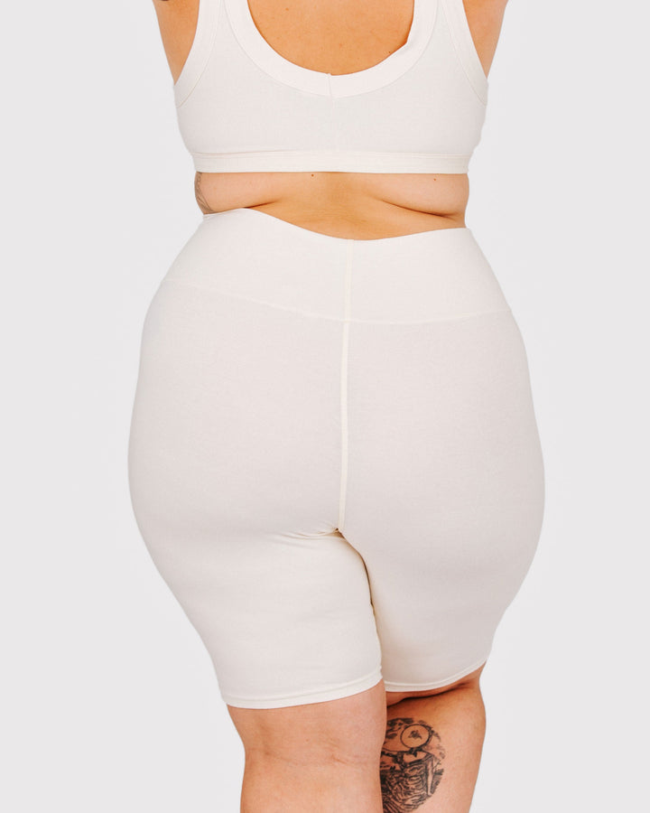 High Rise Bike Shorts Plain Vanilla