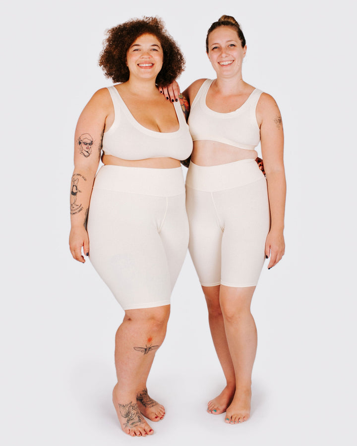 High Rise Bike Shorts Plain Vanilla