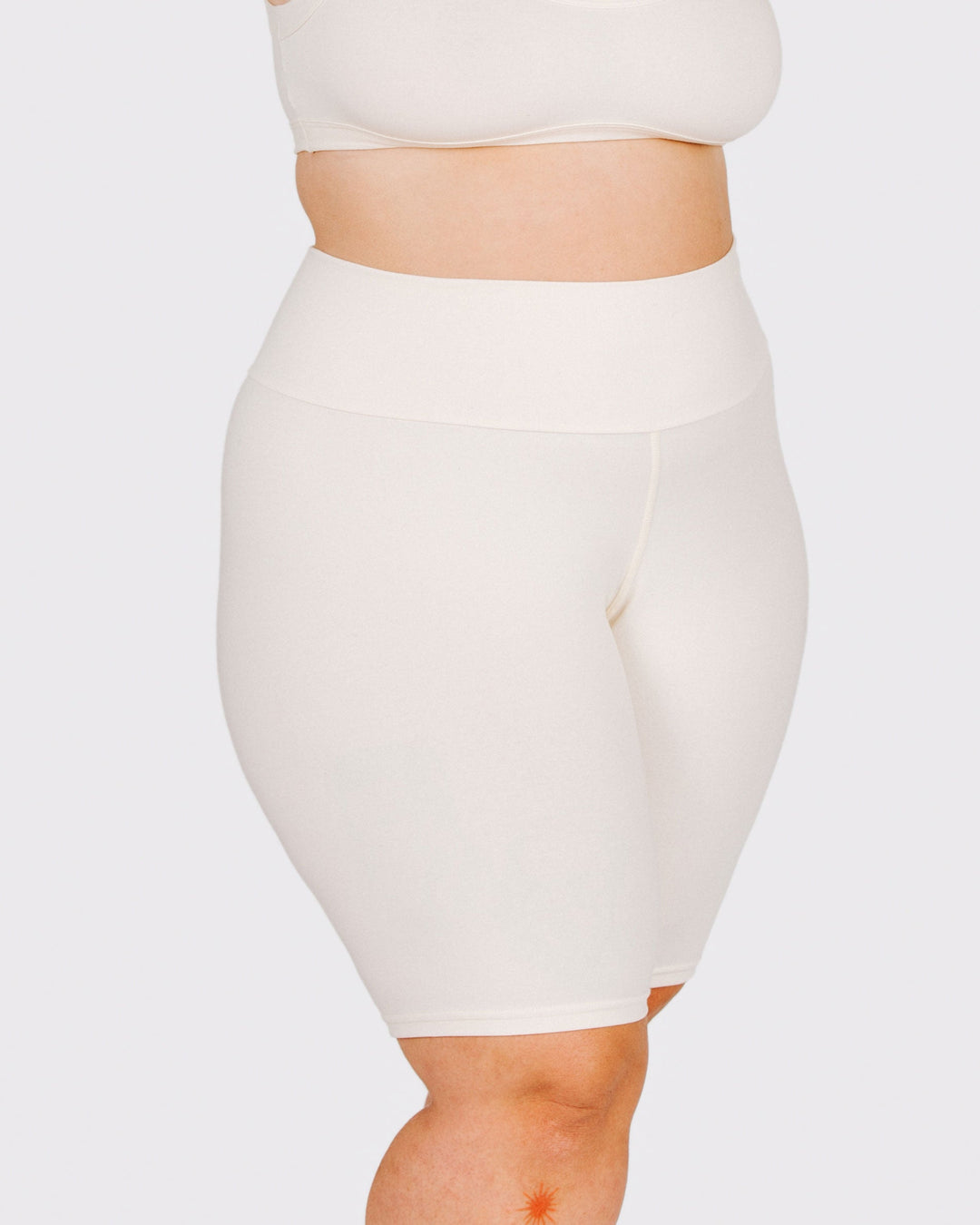 High Rise Bike Shorts Plain Vanilla
