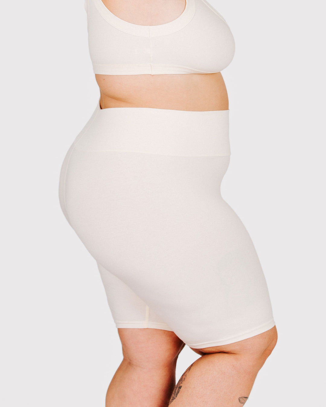 High Rise Bike Shorts Plain Vanilla