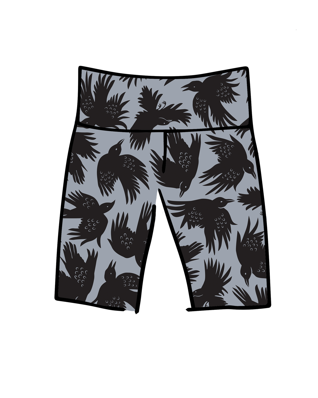 High Rise Bike Shorts So it Crows