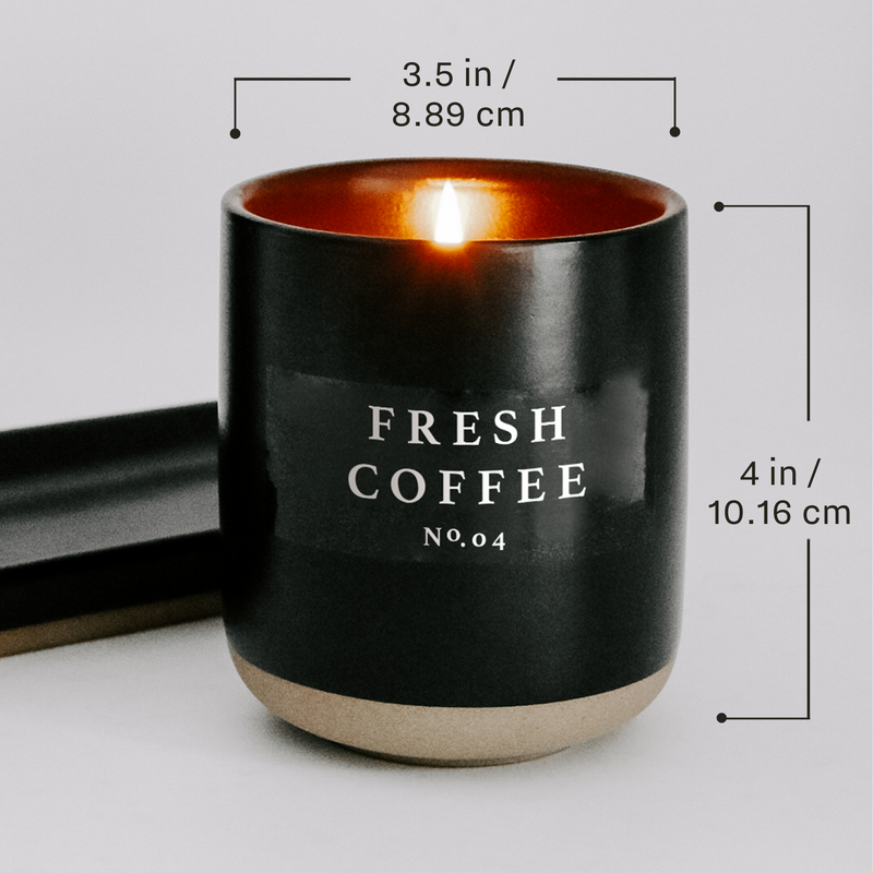 Palo Santo Patchouli Soy Candle - Black Stoneware Jar - 12 oz
