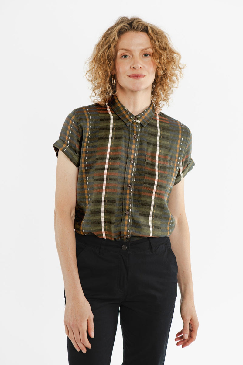 Bea Shirt / Olive Stripe