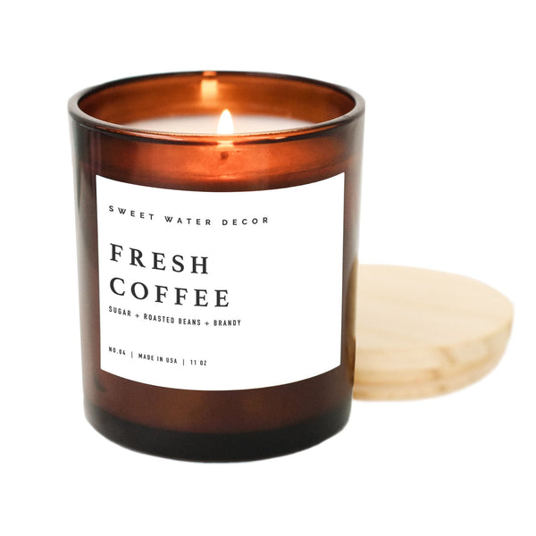 Fresh Coffee Soy Candle - Amber Jar - 11 oz